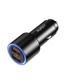 AUKEY CC-Y17S Caricabatteria da auto con doppio LED USB-A - 36W