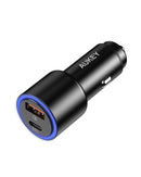 AUKEY CC-Y18S Caricabatteria da auto doppio (USB-C/USB-A) LED-36W