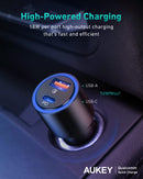 AUKEY CC-Y18S Caricabatteria da auto doppio (USB-C/USB-A) LED-36W