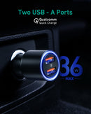 AUKEY CC-Y17S Caricabatteria da auto con doppio LED USB-A - 36W