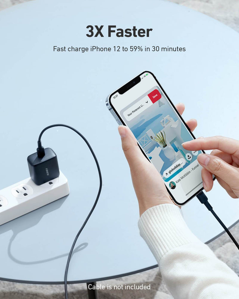 AUKEY PA-R1 Swift Charger with PD & QC 3.0 USB C 20W Black